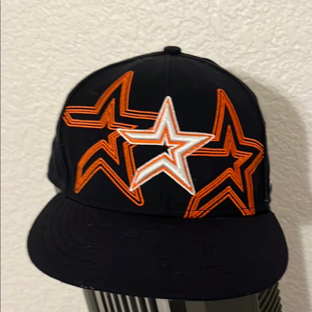 9fifty Black and Orange Star Embroidered Houston hat